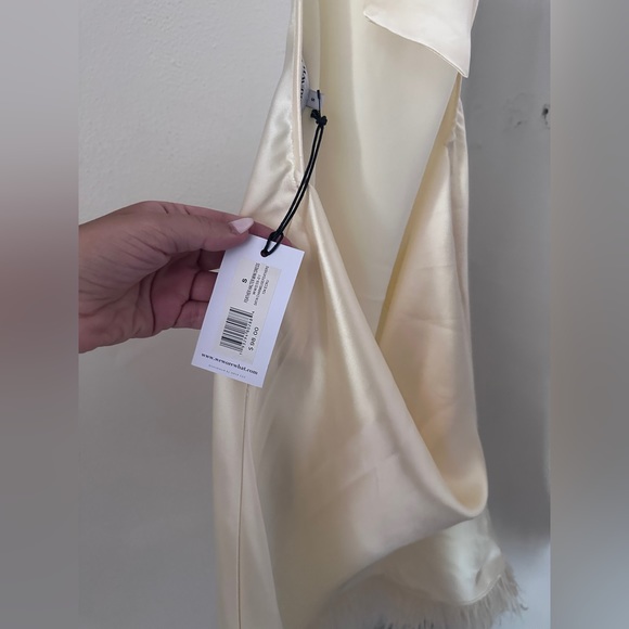 WeWoreWhat Halter Mini Dress w/Feathers - Picture 3 of 4